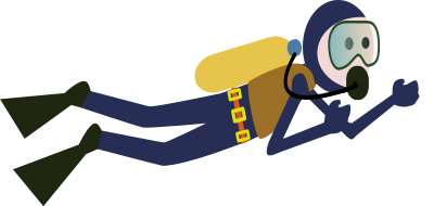 Cartoon SCUBA diver clipart
