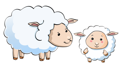 Cartoon sheep and lamb clipart