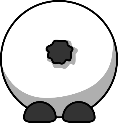 Cartoon sheep backside clipart