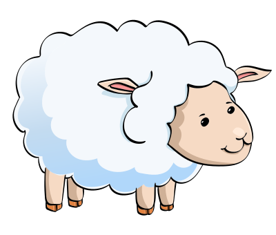 Cartoon sheep - separate clipart