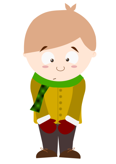 Cartoon shy kid clipart