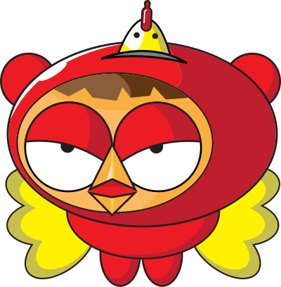Cartoon superhero chicken clipart