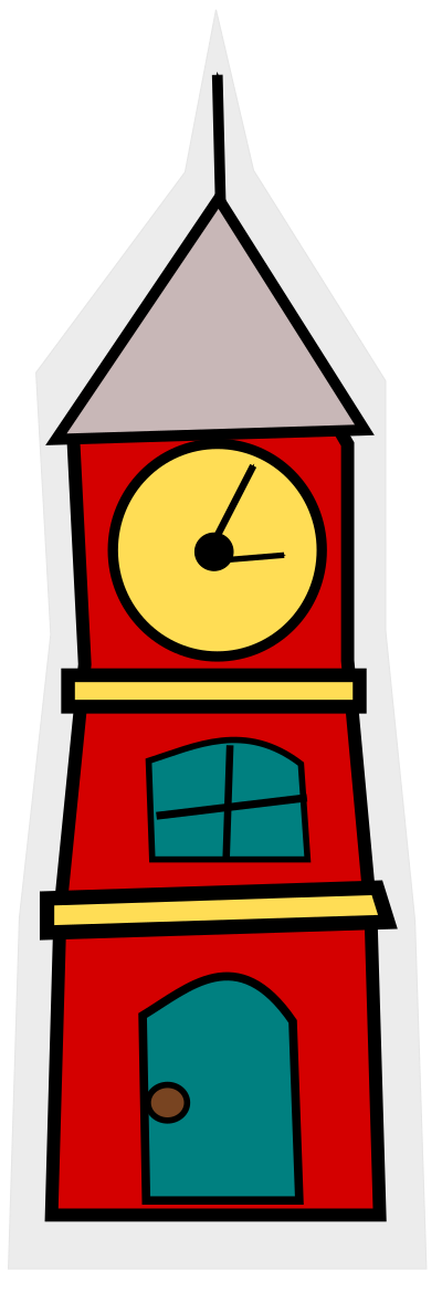 Cartoon-tower with a clock clipart