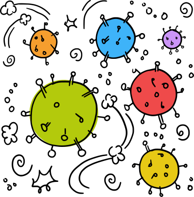 Cartoon viruses clipart