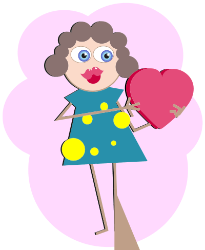 Cartoon Woman In Love clipart
