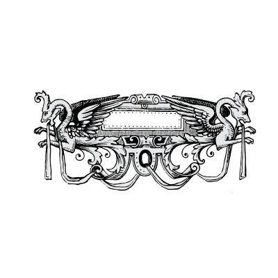 Cartouche with grotesques clipart