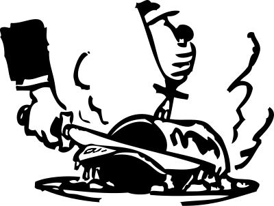 Carving the roast clipart