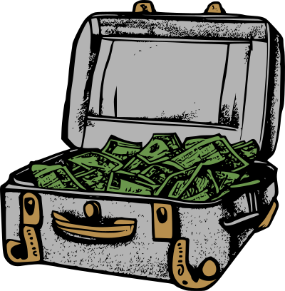 Cash in a Suitcase clipart