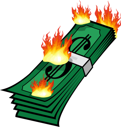Cash on Fire clipart
