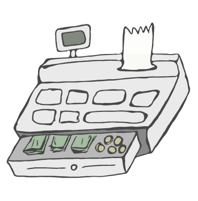 Cash Register Doodle clipart