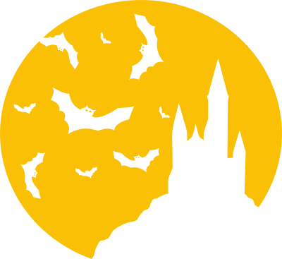 Castle Bats Moon T-Shirt Design clipart
