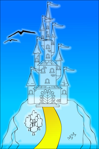 Castle on a hill clipart