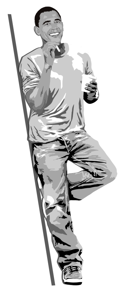 Casual Obama Portrait clipart