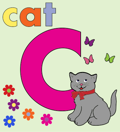 Cat Alphabet Letter C clipart