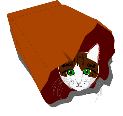 Cat Face in Bag clipart