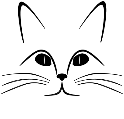 Cat face outline clipart