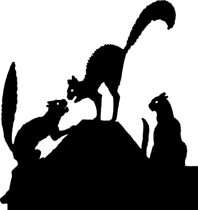Cat fight silhouette clipart