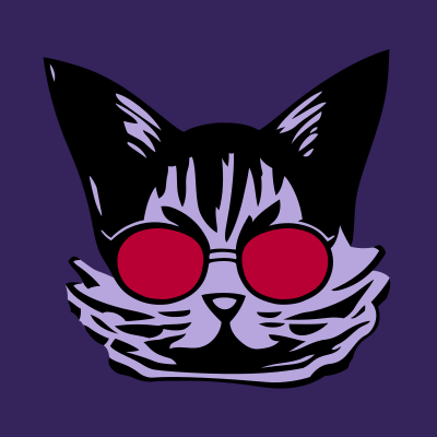 Cat in glasses clipart