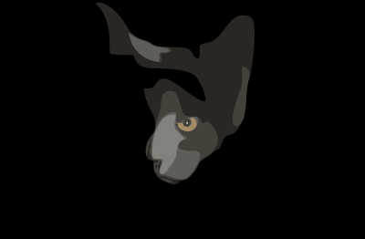 Cat in the darkness clipart
