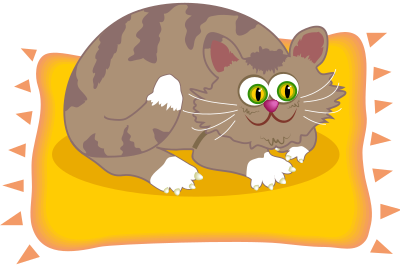 Cat on a Mat clipart