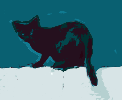 Cat on a Wall - Night clipart