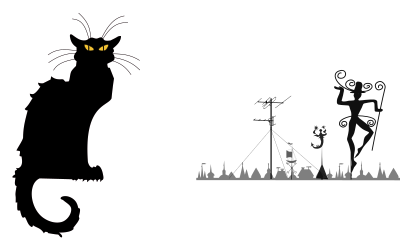 Cat on the roof by Rones clipart