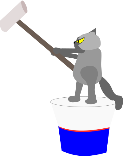 Cat painting wall clipart