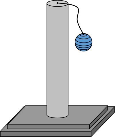 Cat Scratching Post with ball clipart