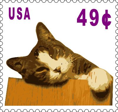 Cat stamp (49 cents) clipart
