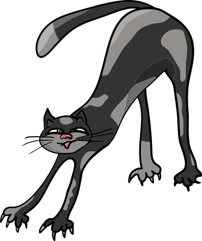 Cat streching clipart