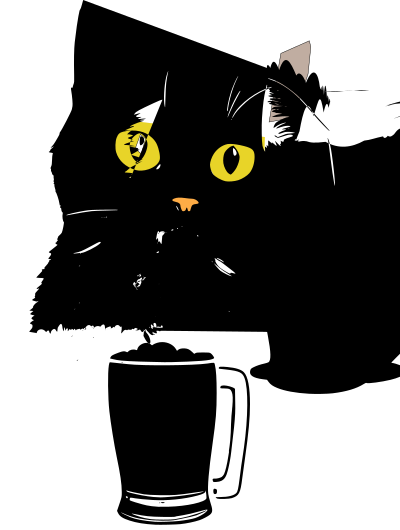Cat with beer clipart