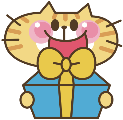 Cat with Gift clipart