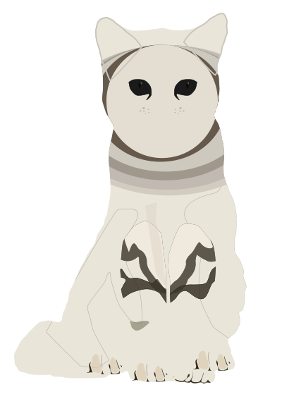 Cat with Knitting Needles clipart