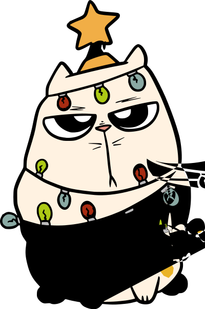 Cat Xmas Tree clipart