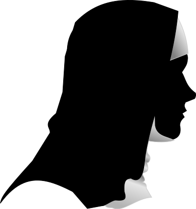 Catholic Nun Silhouette Profile clipart