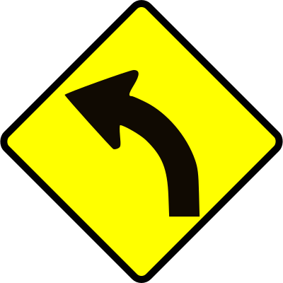 Cautio-curve in road 2 clipart