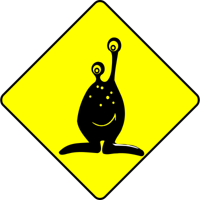 Caution alien clipart