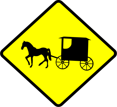 Caution Amish Buggies clipart