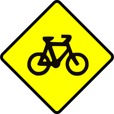 Caution-bike clipart