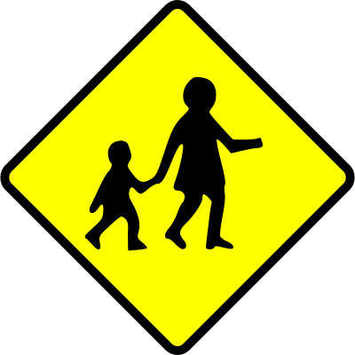Caution-children crossing clipart