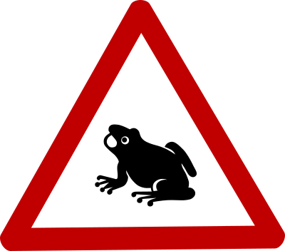 Caution Frog Sign clipart