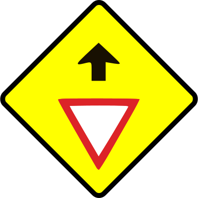 Caution-give way sign clipart