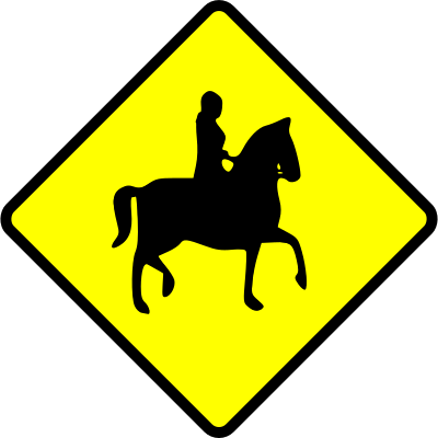 Caution-horse rider clipart