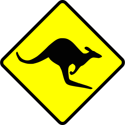 Caution-kangaroo clipart