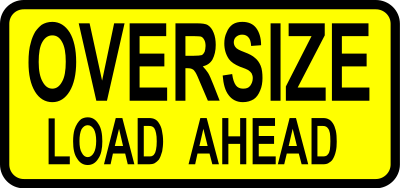 Caution-oversized load ahead clipart