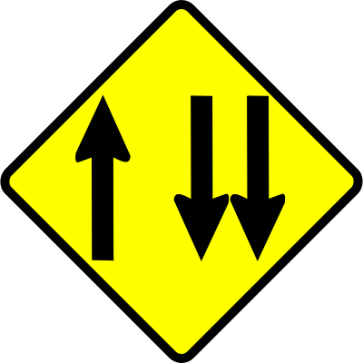 Caution-overtaking lane clipart