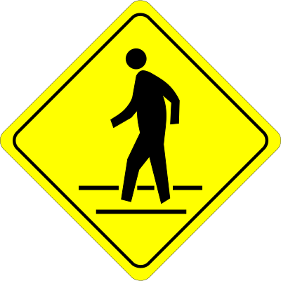 Caution - Pedestrian Crossing clipart