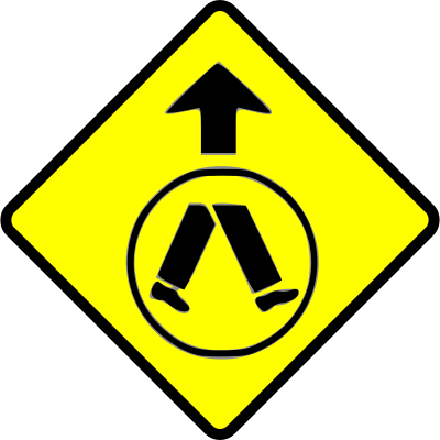 Caution-pedestrian crossing clipart