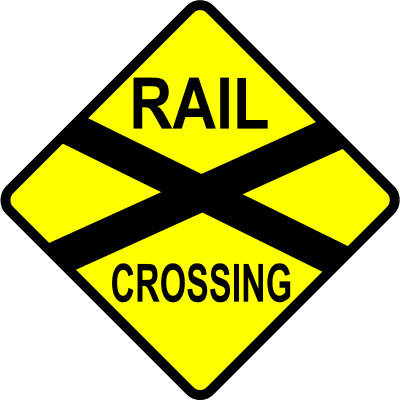 Caution-railway crossing clipart