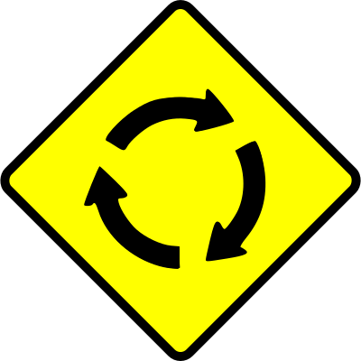 Caution-roundabout clipart